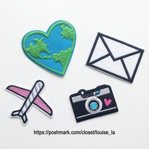 Travel theme iron on PATCH plane camera Earth DIY